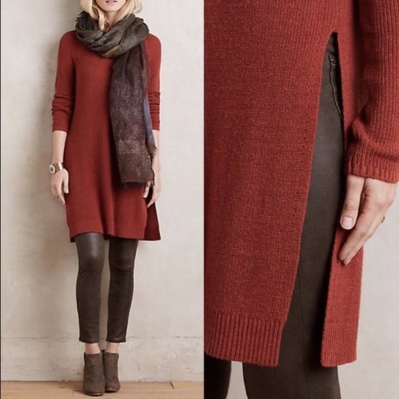 Anthropologie Dresses & Skirts - Anthro Moth Burnt Orange Sweater Dress